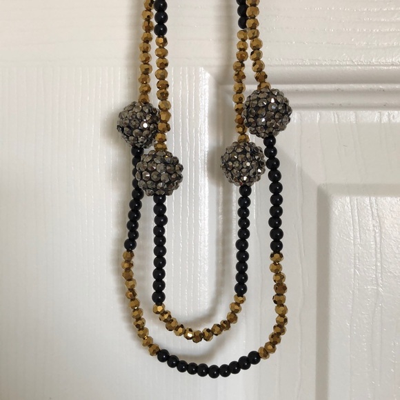 NEW, beautiful long necklace. Black and gold beads - Picture 3 of 8